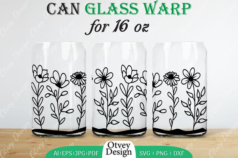 Blooming Wildflowers Can Glass 16 OZ SVG Bundle 12 - CraftNest - Digital Crafting and Art