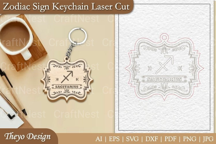 Zodiac Keychain SVG Bundle