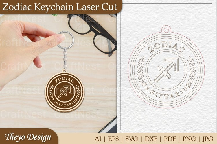 Zodiac Keychain SVG Bundle