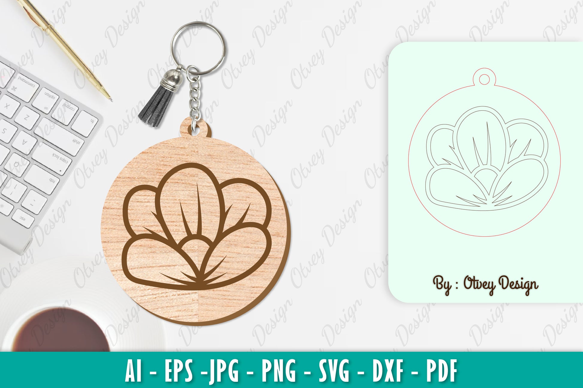 Flower Keychain SVG Bundle 36 - CraftNest - Digital Crafting and Art