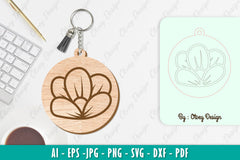 Flower Keychain SVG Bundle 36 - CraftNest - Digital Crafting and Art