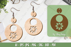 Flower Earrings Laser Cut SVG Bundle 40 - CraftNest - Digital Crafting and Art