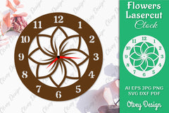 Flowers Clock SVG LaserCut SVG Bundle 10 - CraftNest - Digital Crafting and Art