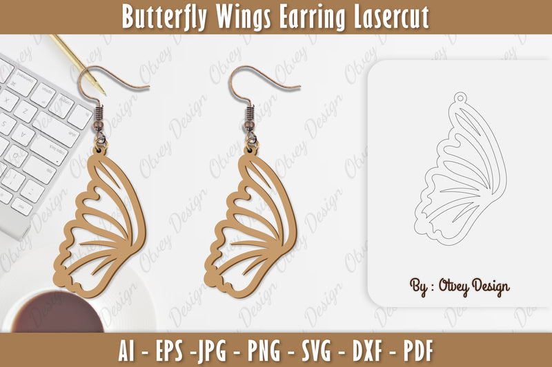 Butterfly Earring Lasercut SVG Bundle 16 - CraftNest - Digital Crafting and Art