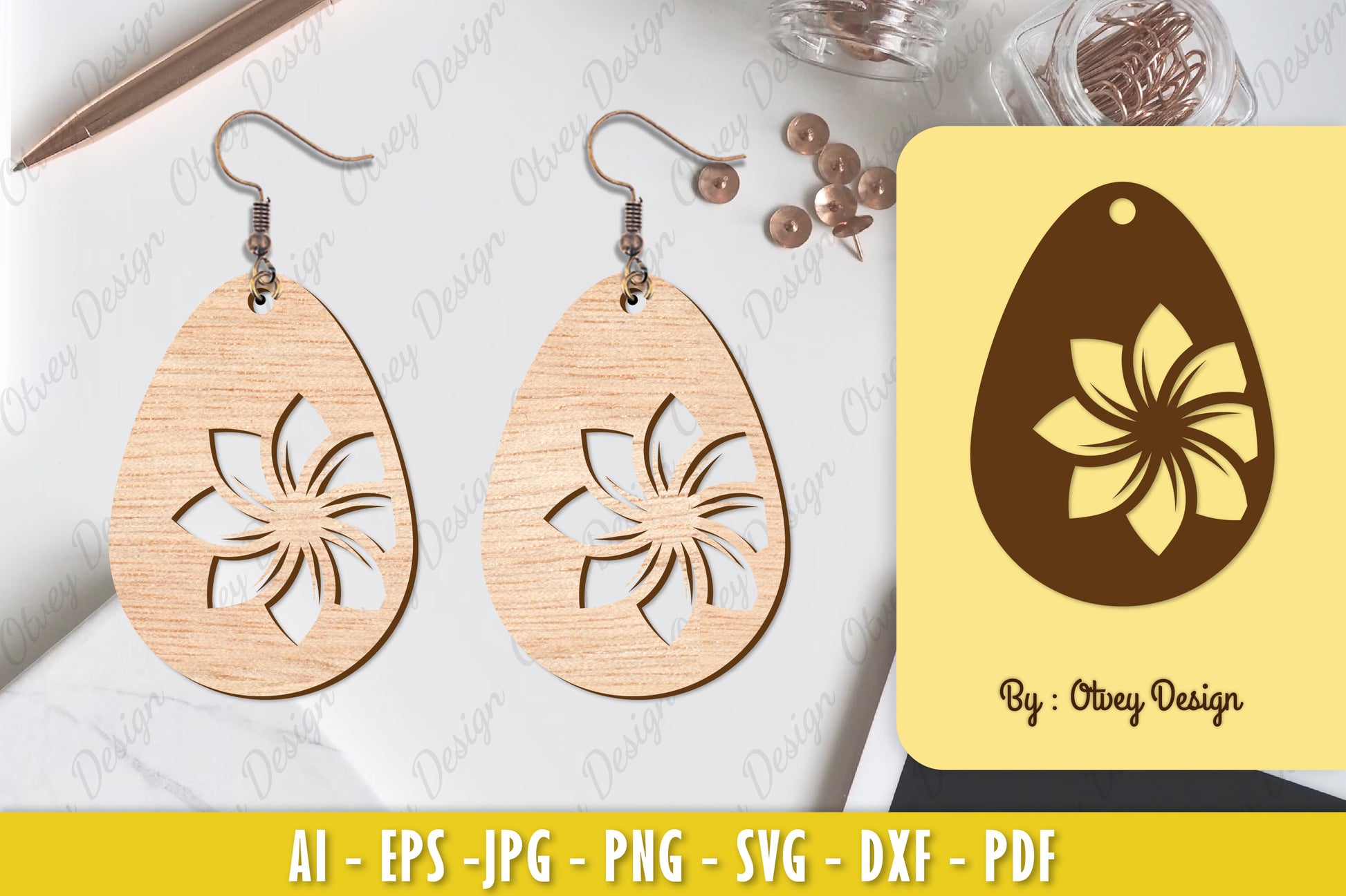 Flower Earring Laser Cut SVG Bundle 70 - CraftNest - Digital Crafting and Art