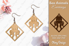 Sea Animals Earrings Laser Cut SVG Bundle 31 - CraftNest - Digital Crafting and Art
