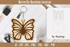 Butterfly Keychain Lasercut SVG Bundle 32 - CraftNest - Digital Crafting and Art