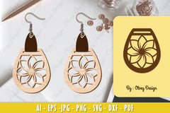 Flower Earring Laser Cut SVG Bundle 90 - CraftNest - Digital Crafting and Art