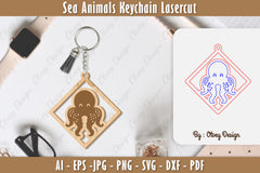 Keychain Sea Animals Laser Cut SVG Bundle 32 - CraftNest - Digital Crafting and Art
