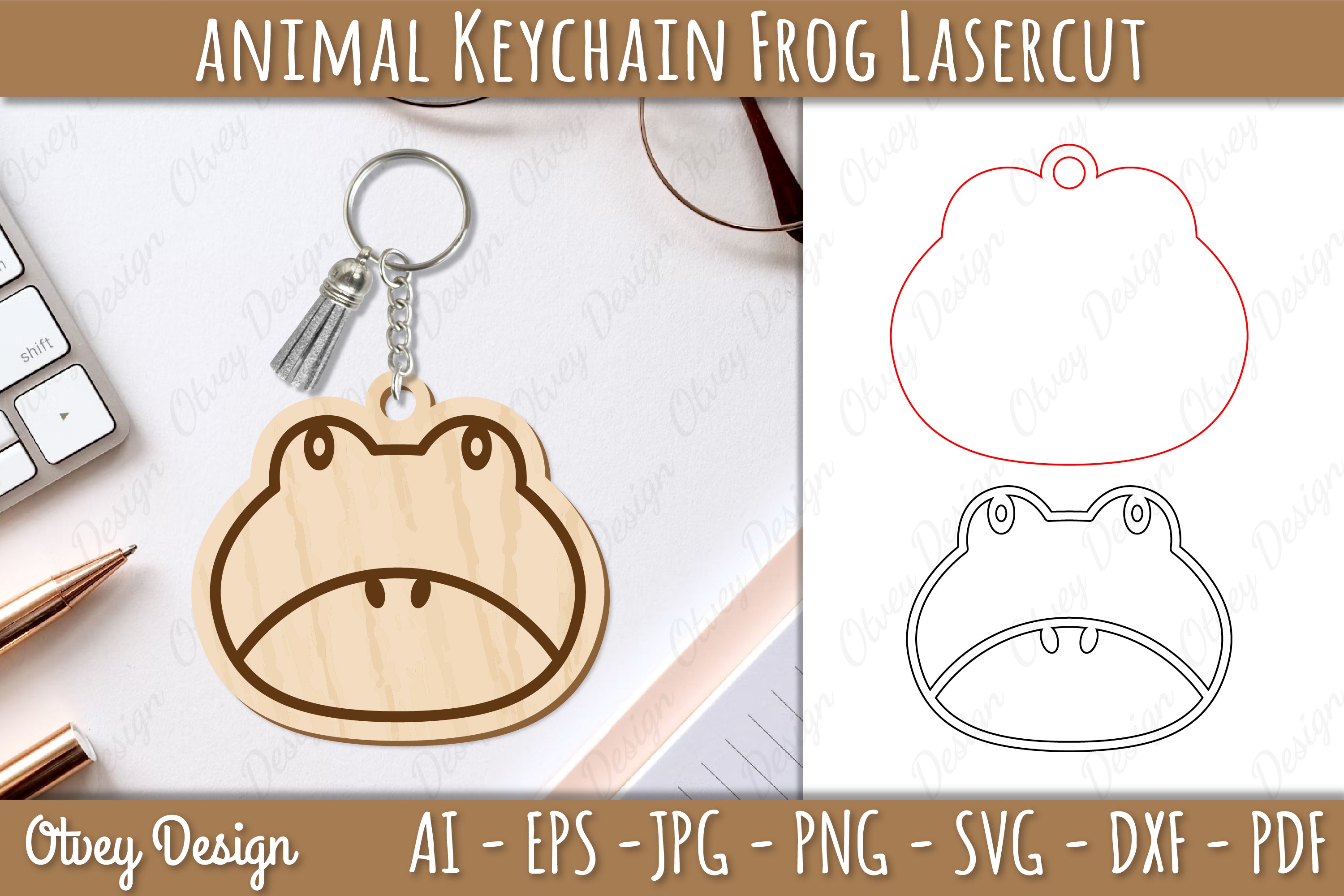 Animal Head Keychain SVG Bundle 4 - CraftNest - Digital Crafting and Art