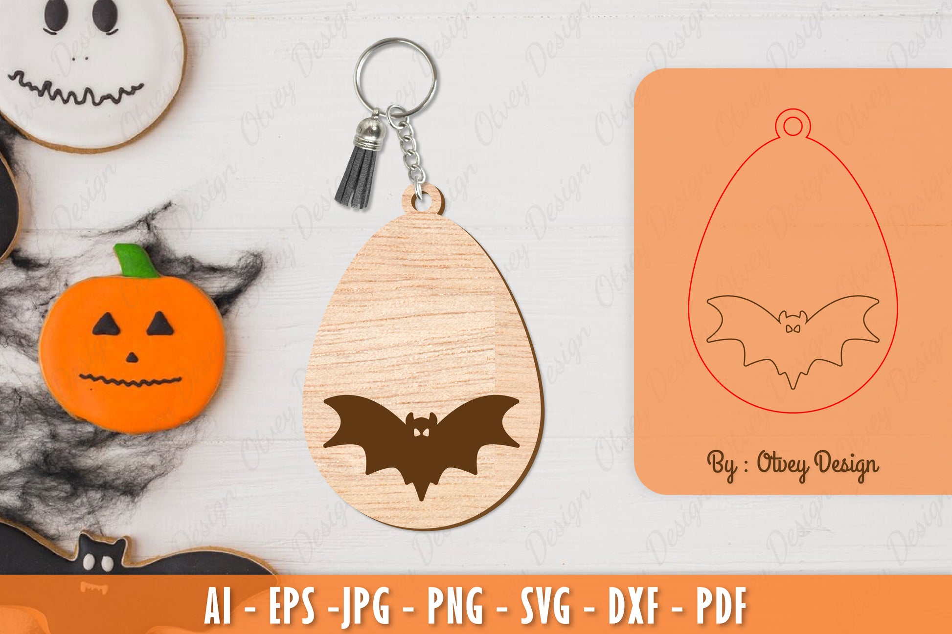 Halloween Keychain Laser Cut SVG Bundle 66 - CraftNest - Digital Crafting and Art