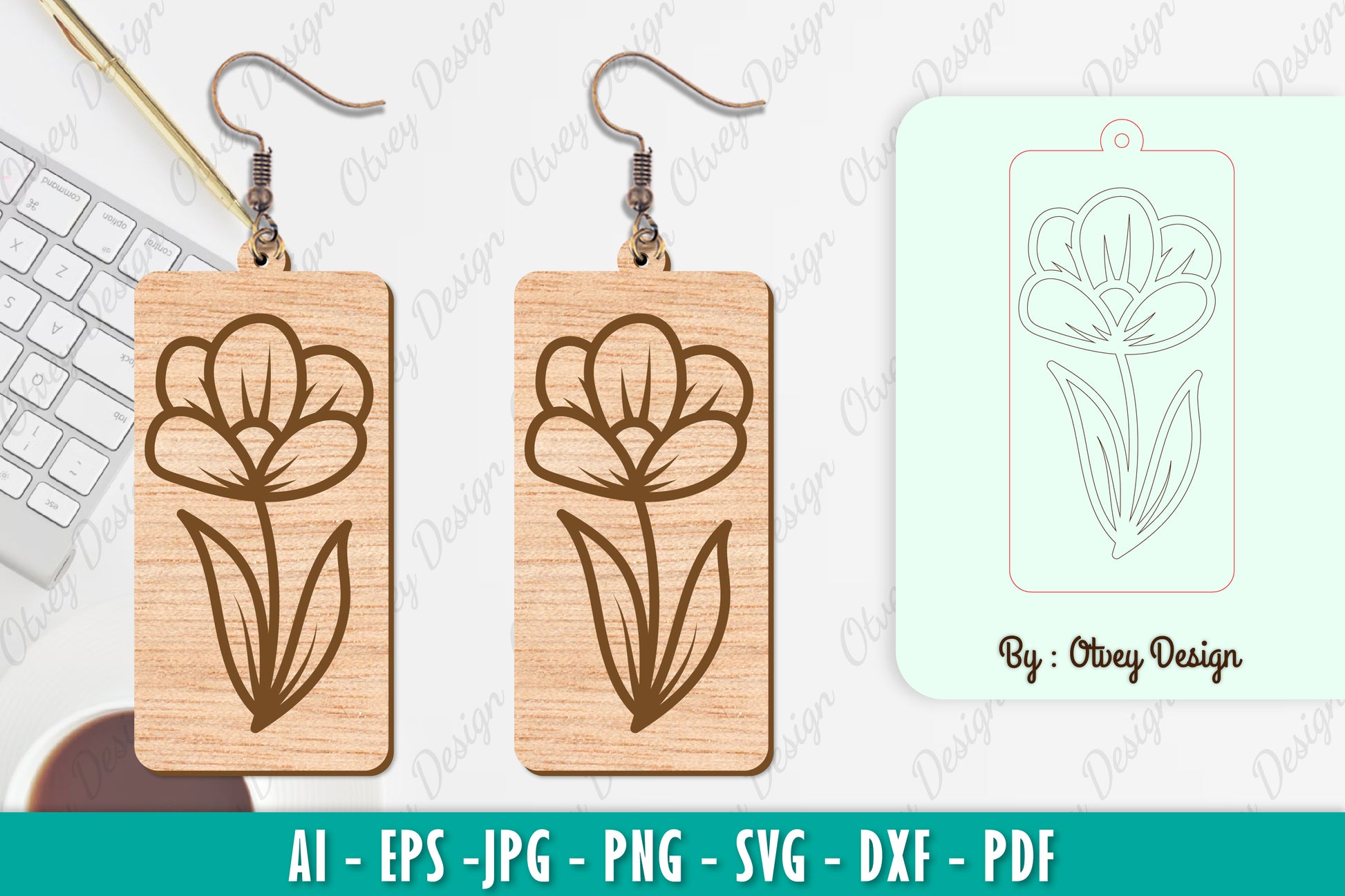 Flower Earring SVG Bundle 36 - CraftNest - Digital Crafting and Art