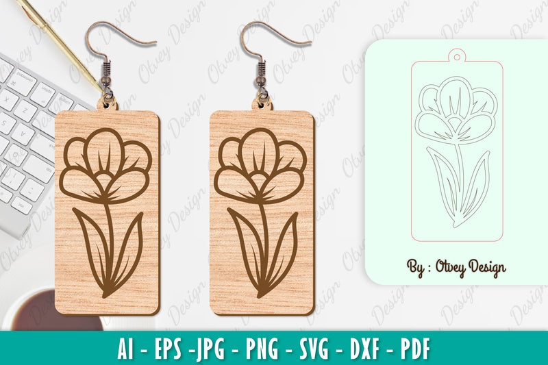 Flower Earring SVG Bundle 36 - CraftNest - Digital Crafting and Art