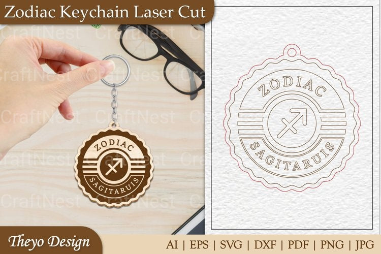 Zodiac Keychain SVG Bundle Collection