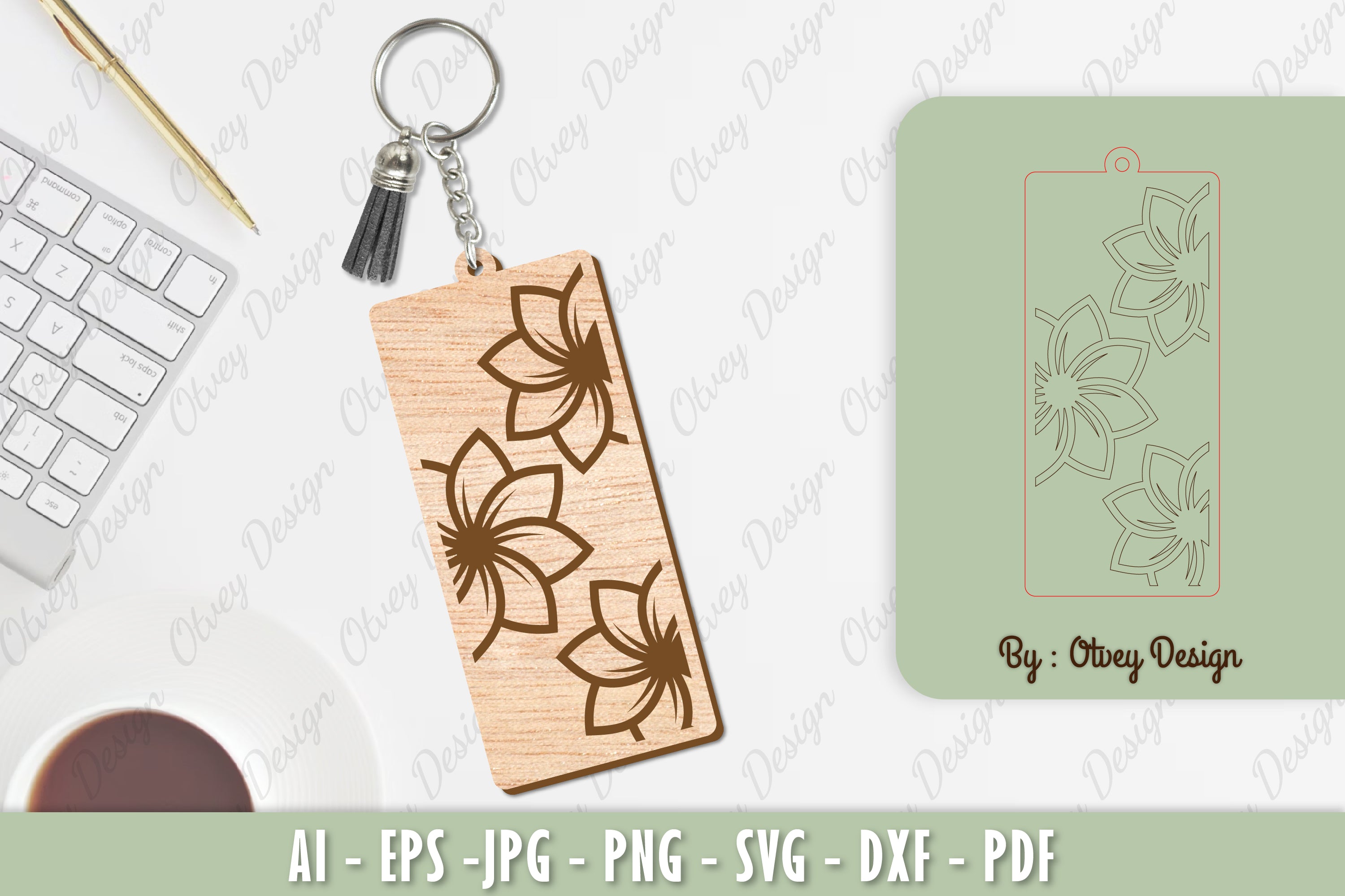 Flower Keychain Laser Cut SVG Bundle 20 - CraftNest - Digital Crafting and Art