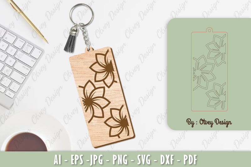 Flower Keychain Laser Cut SVG Bundle 20 - CraftNest - Digital Crafting and Art