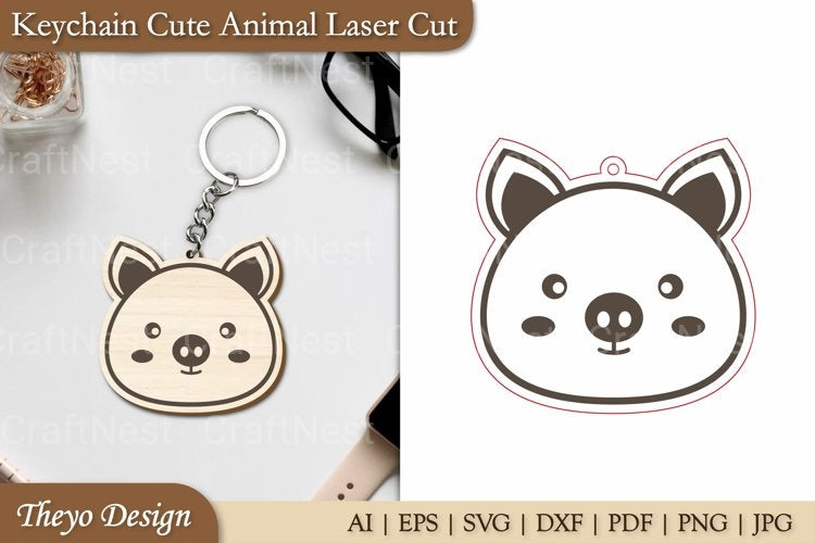 Cute Animal Keychain SVG Bundle