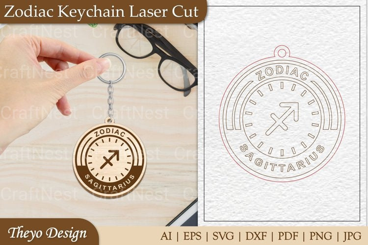 Zodiac Keychain SVG Bundle