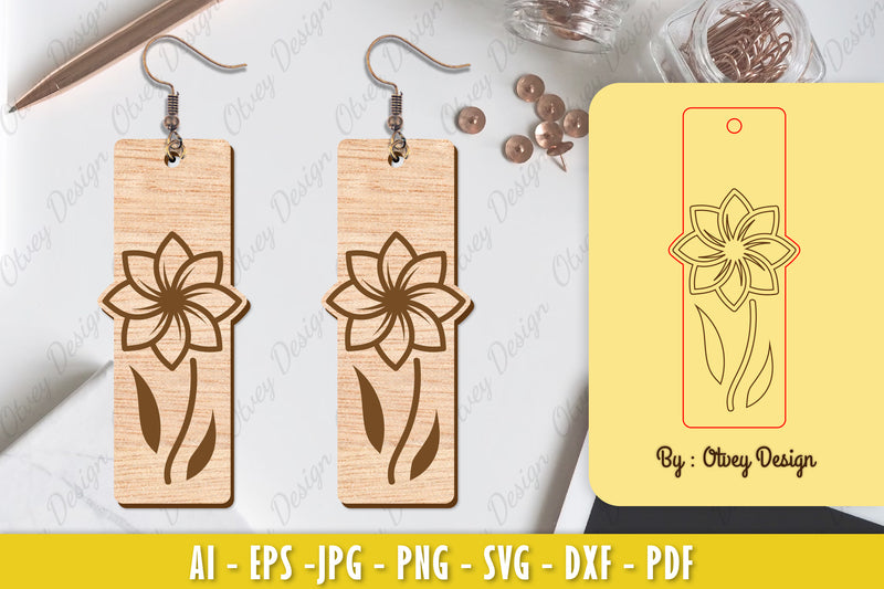Flower Earring Laser Cut SVG Bundle 150 - CraftNest - Digital Crafting and Art