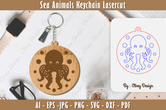 Keychain Sea Animals Laser Cut SVG Bundle 24 - CraftNest - Digital Crafting and Art