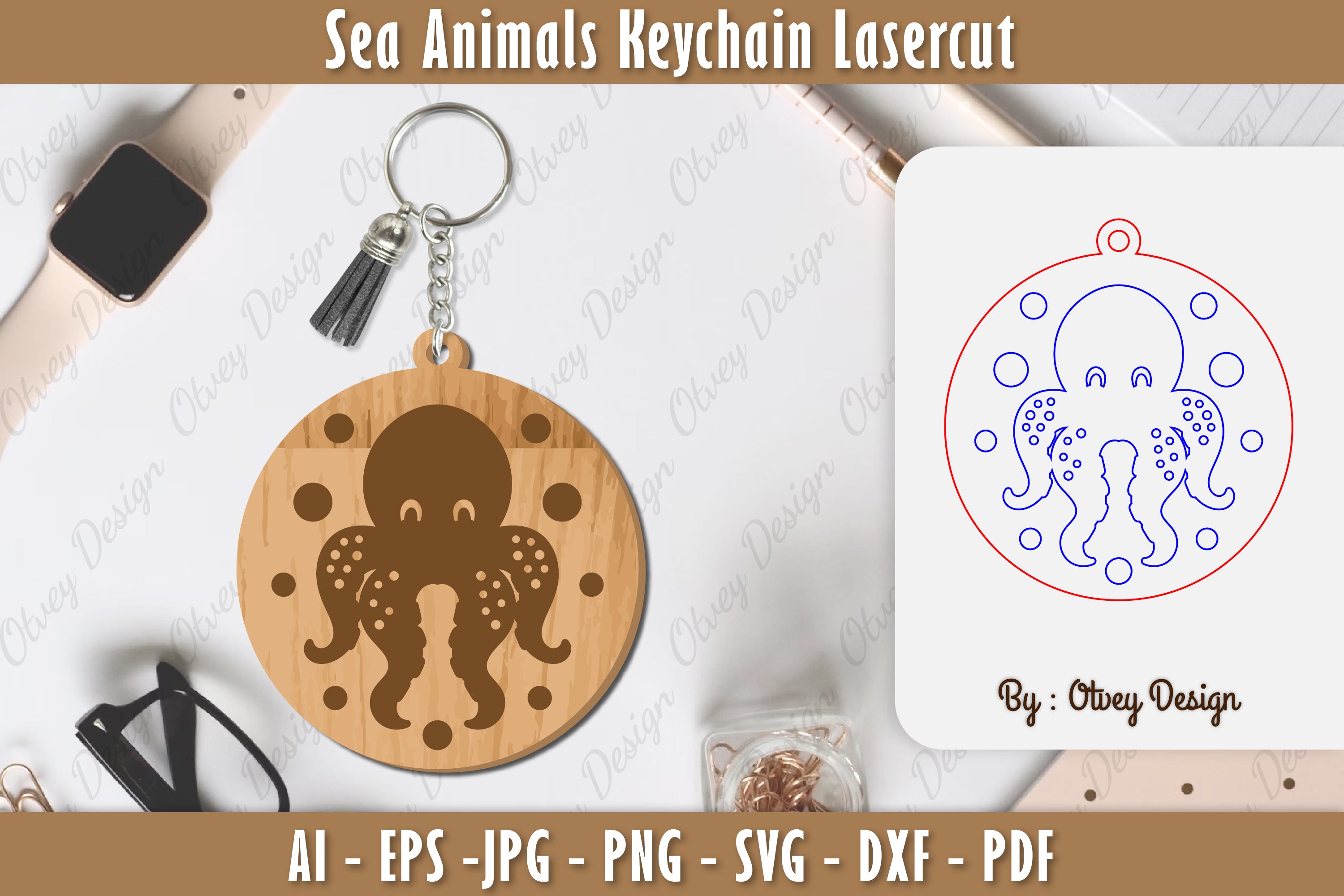 Keychain Sea Animals Laser Cut SVG Bundle 24 - CraftNest - Digital Crafting and Art