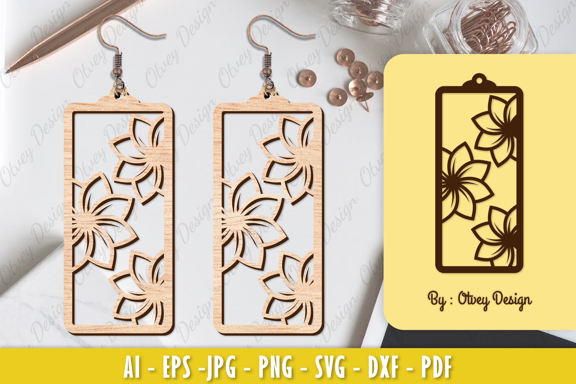 Flower Earring Laser Cut SVG Bundle 120 - CraftNest - Digital Crafting and Art