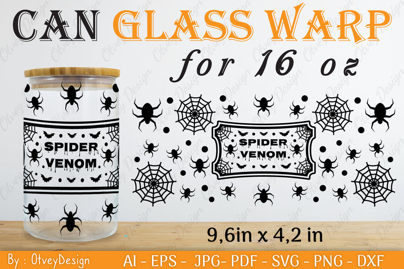 Halloween 16 oz Can Glass Wrap SVG Bundle 16 - CraftNest - Digital Crafting and Art