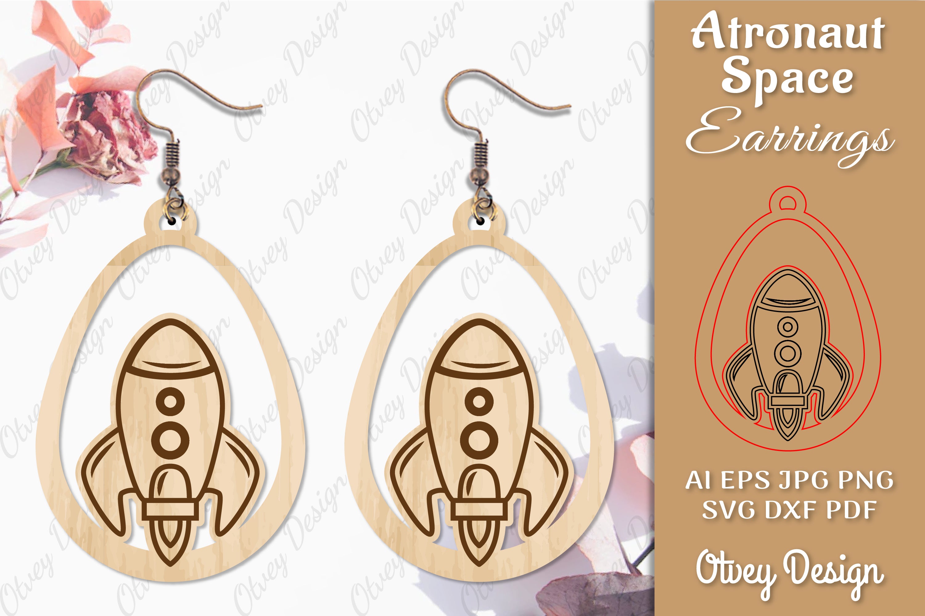 Astronaut Space Keychain Earring SVG Bundle 40 - CraftNest - Digital Crafting and Art