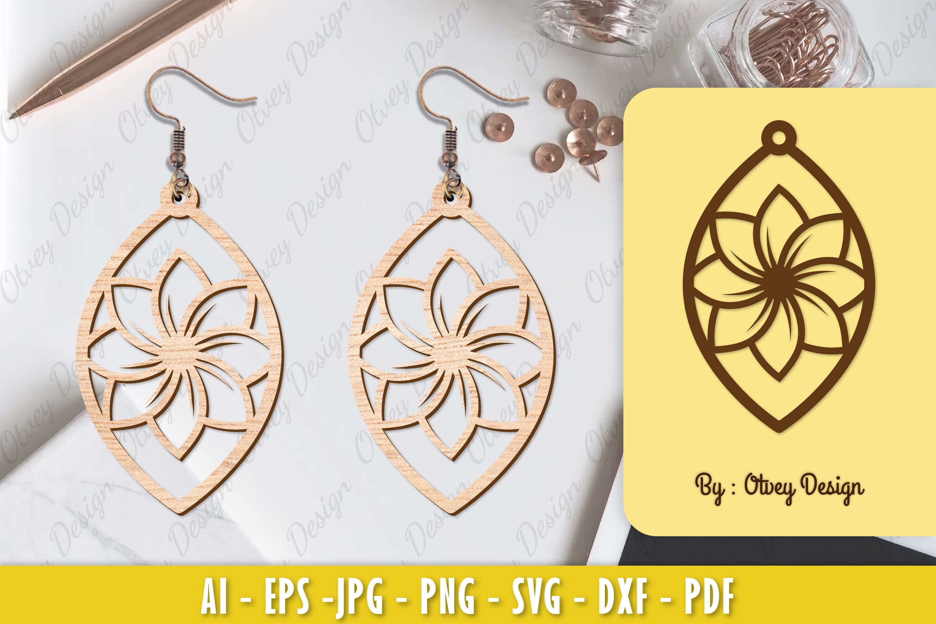 Flower Earring Laser Cut SVG Bundle 20 - CraftNest - Digital Crafting and Art
