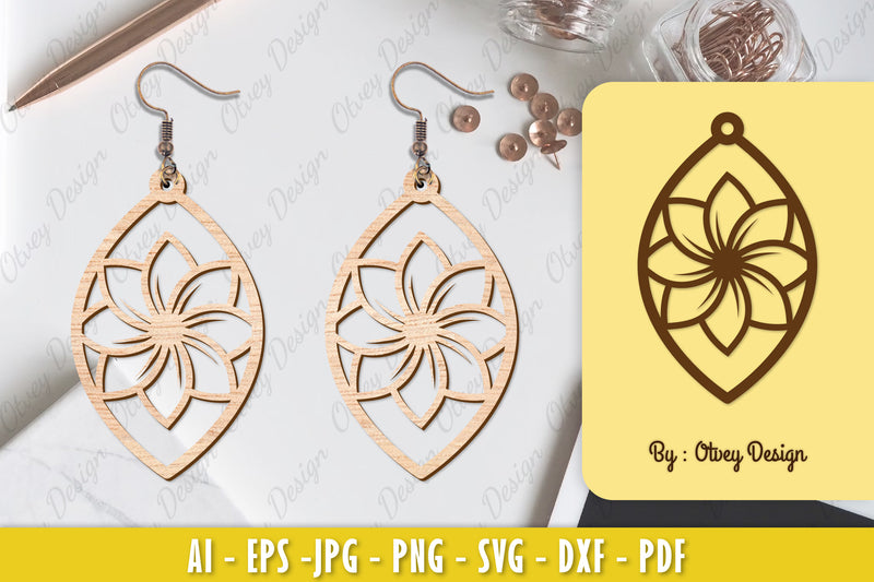 Flower Earring Laser Cut SVG Bundle 20 - CraftNest - Digital Crafting and Art