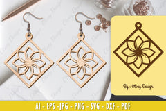 Flower Earring Laser Cut SVG Bundle 10 - CraftNest - Digital Crafting and Art