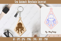 Keychain Sea Animals Laser Cut SVG Bundle 36 - CraftNest - Digital Crafting and Art