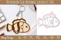 Keychain Sea Animal Lasercut SVG Bundle 7 - CraftNest - Digital Crafting and Art