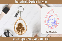 Keychain Sea Animals Laser Cut SVG Bundle 48 - CraftNest - Digital Crafting and Art