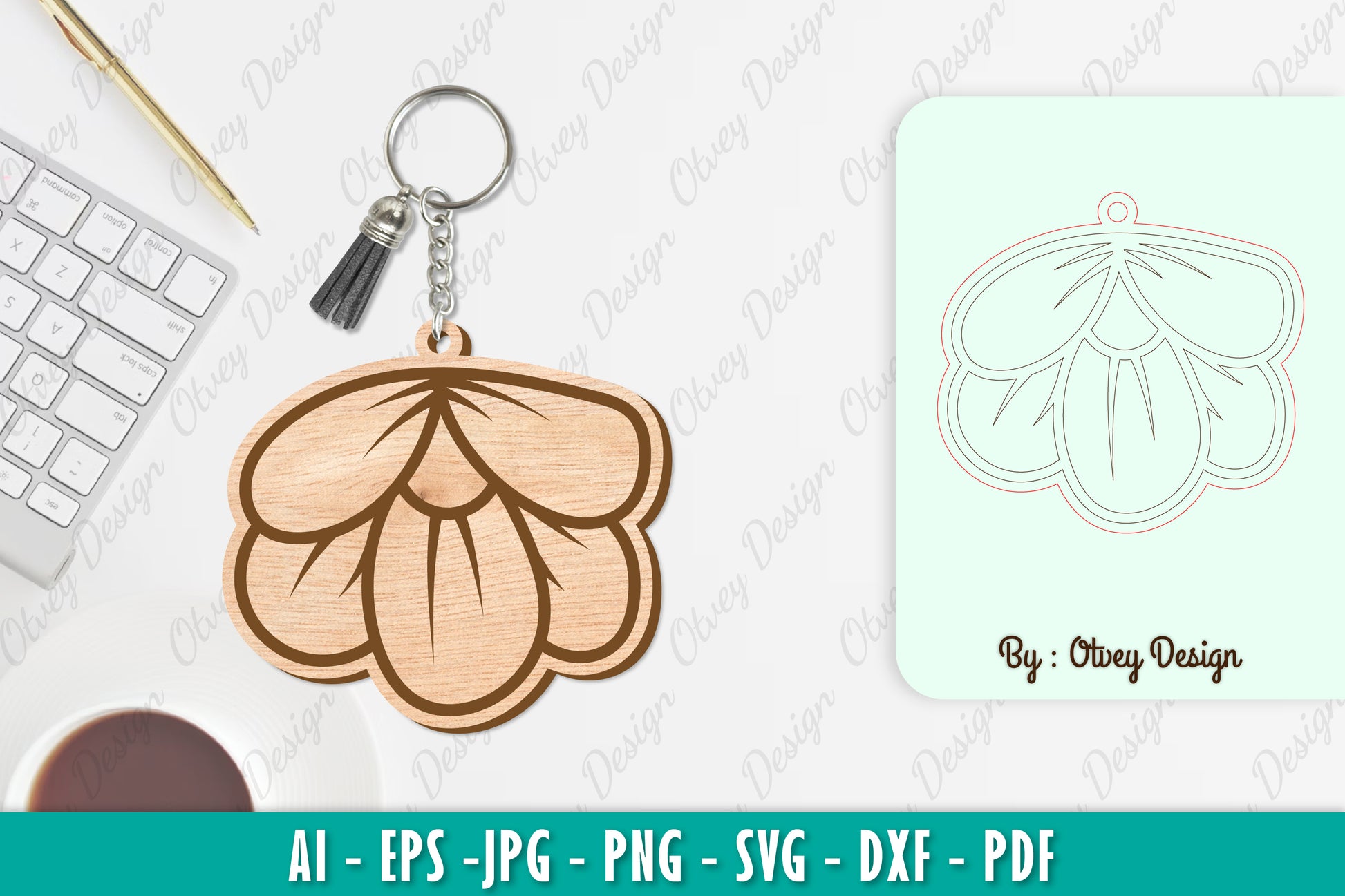 Flower Keychain SVG Bundle 24 - CraftNest - Digital Crafting and Art