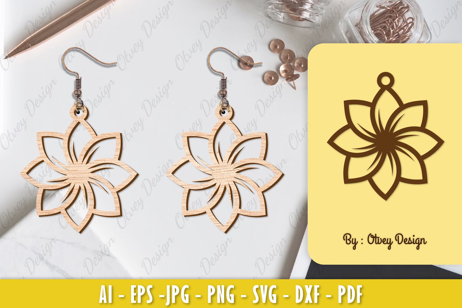 Flower Earring Laser Cut SVG Bundle 80 - CraftNest - Digital Crafting and Art