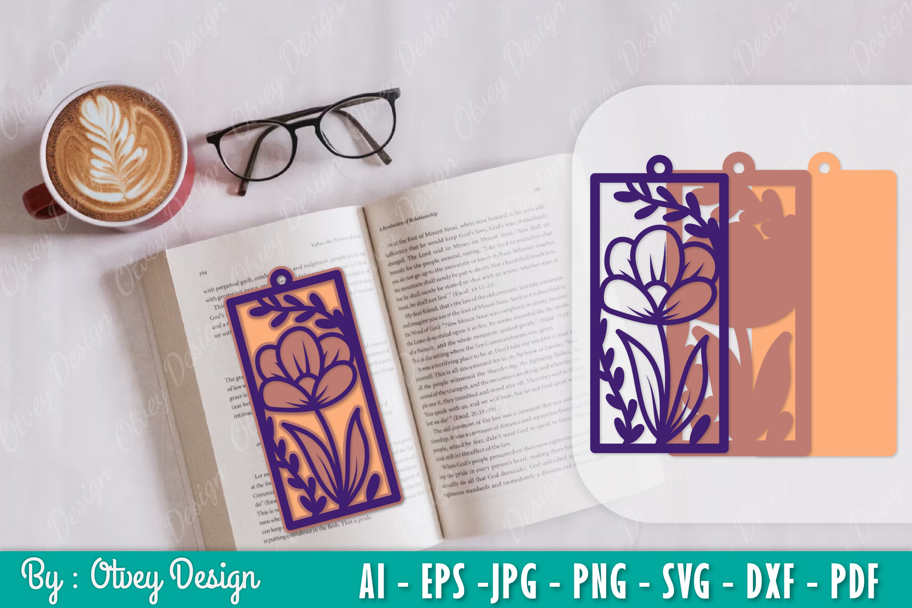 Flowers Bookmark SVG Bundle 12 - CraftNest - Digital Crafting and Art