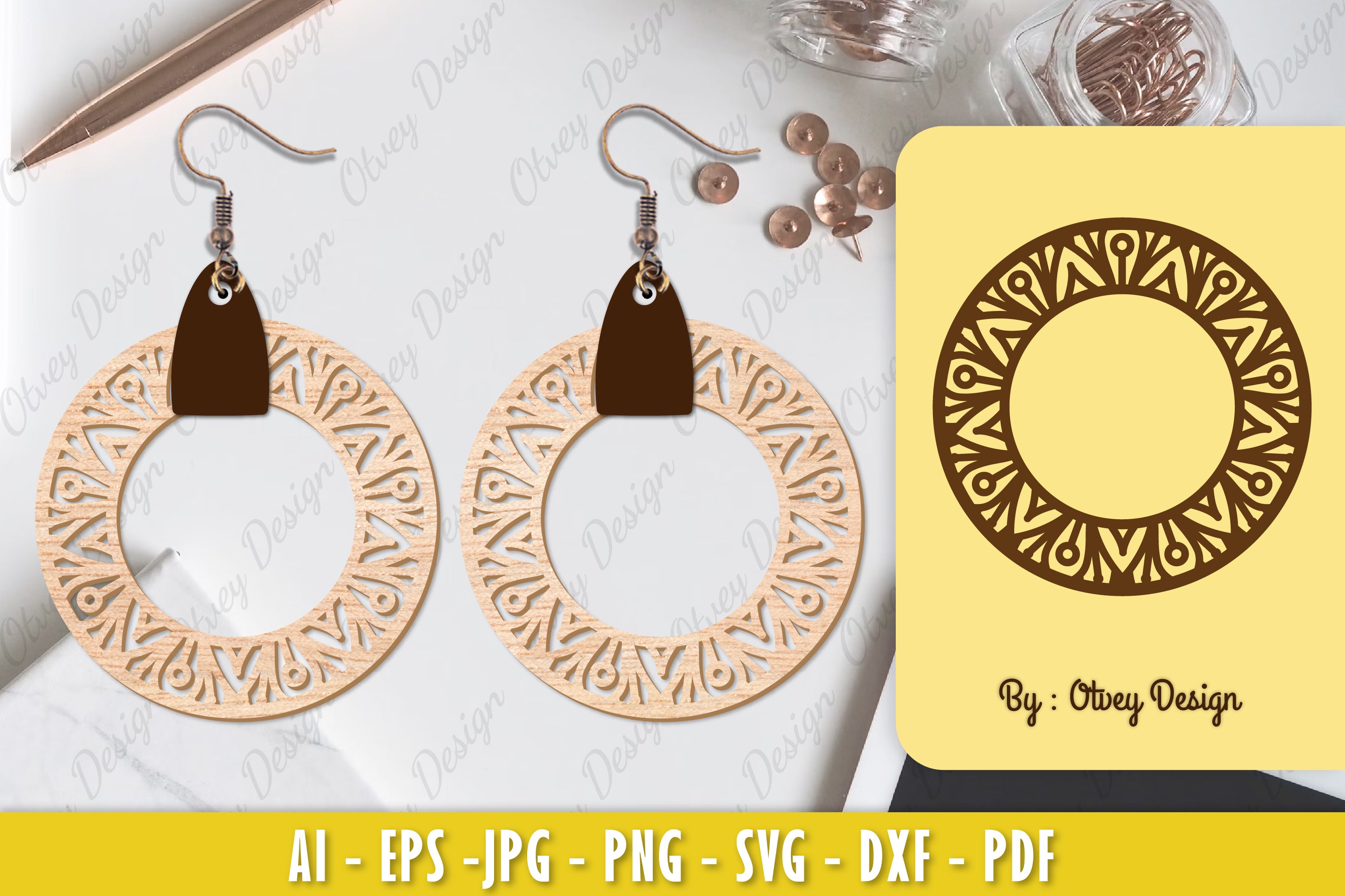 Mandala Earrings SVG Bundle 1 - CraftNest - Digital Crafting and Art