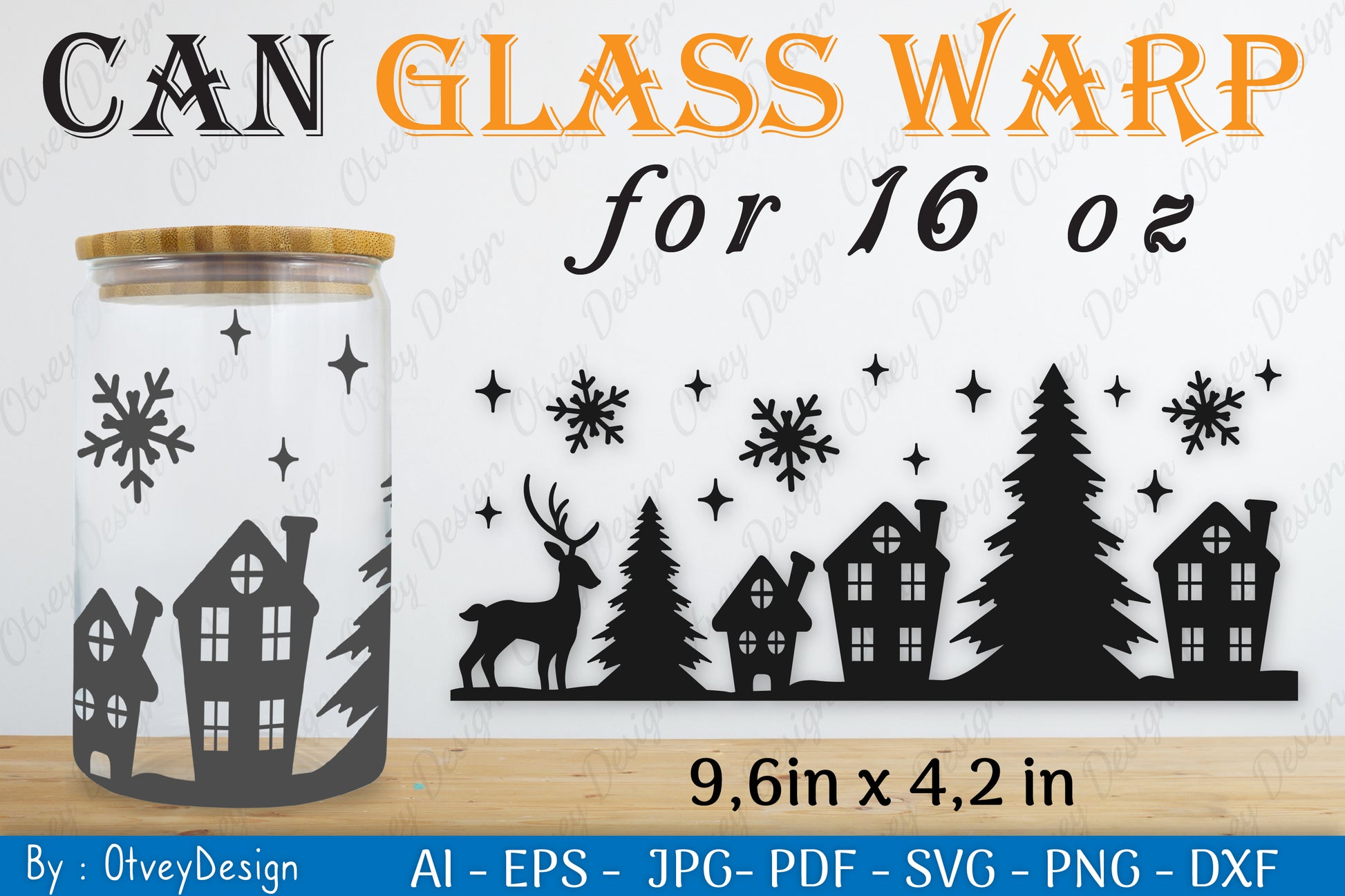 Christmas Deer Can Glass 16 OZ SVG Bundle 4 - CraftNest - Digital Crafting and Art