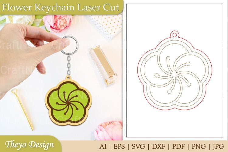 Flower Keychain SVG Bundle