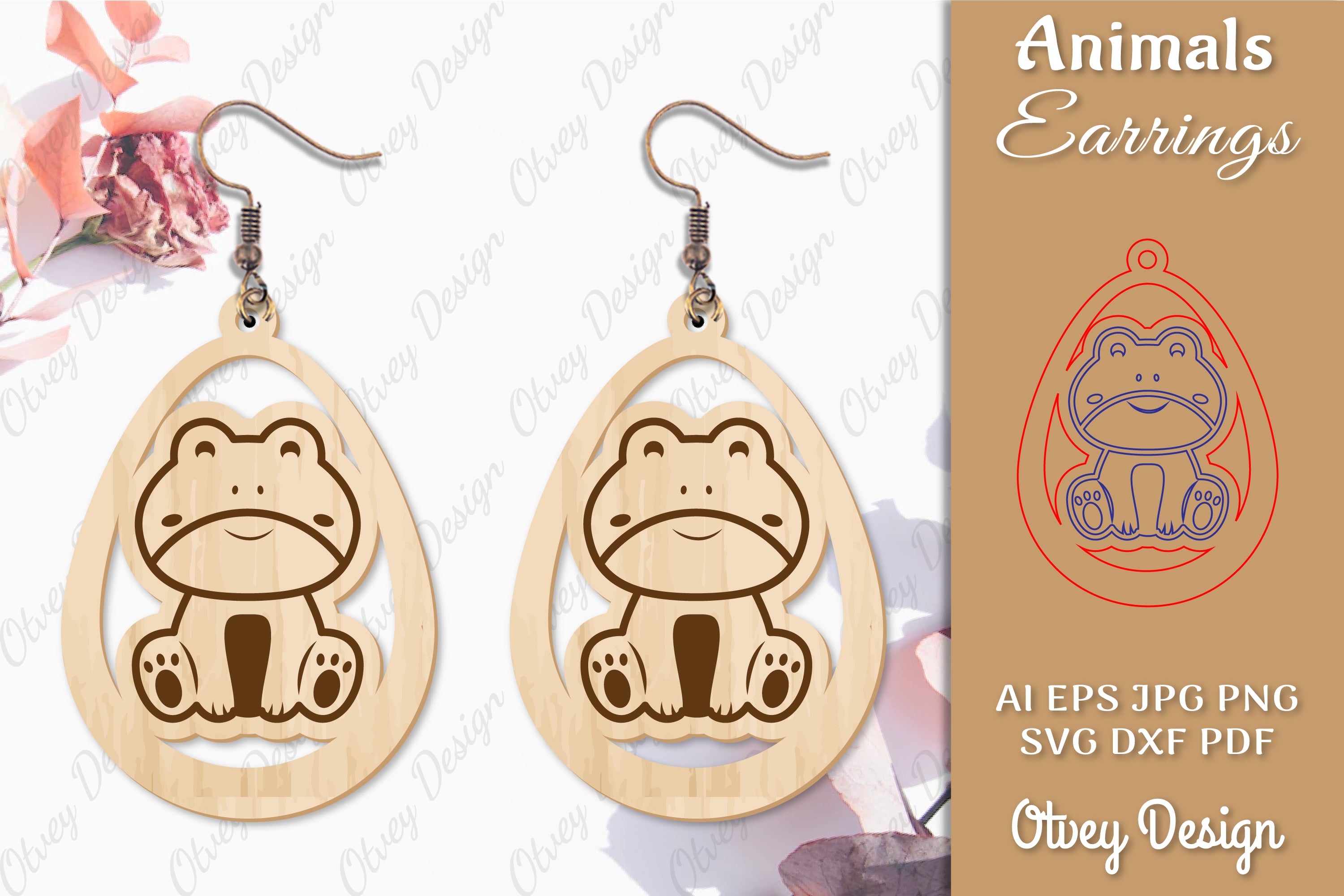 Frog Animal Earrings Lasercut SVG Bundle - CraftNest - Digital Crafting and Art