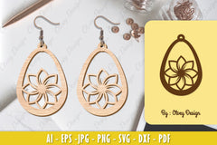 Flower Earring Laser Cut SVG Bundle 40 - CraftNest - Digital Crafting and Art