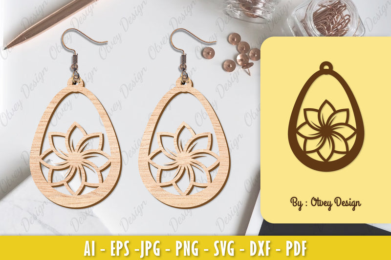 Flower Earring Laser Cut SVG Bundle 40 - CraftNest - Digital Crafting and Art