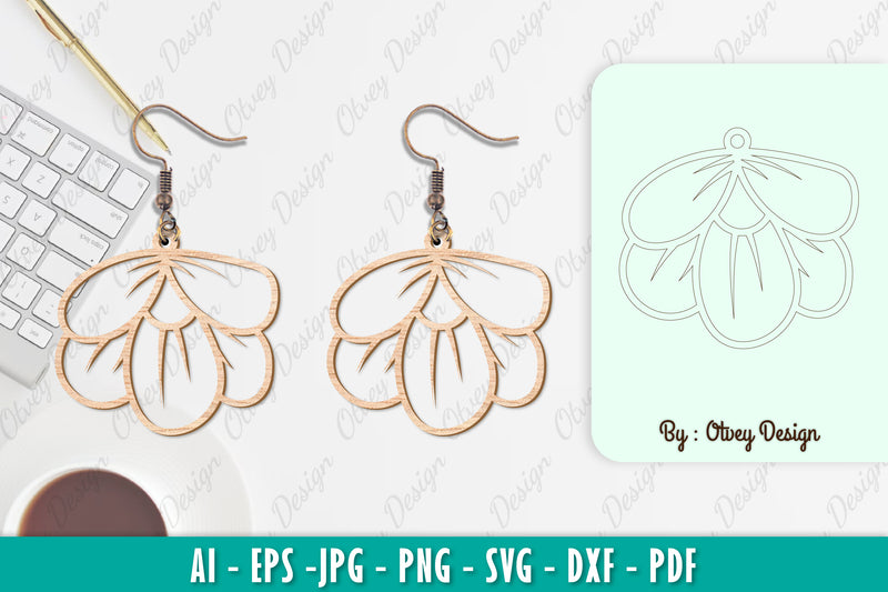 Flower Earring SVG Bundle 12 - CraftNest - Digital Crafting and Art
