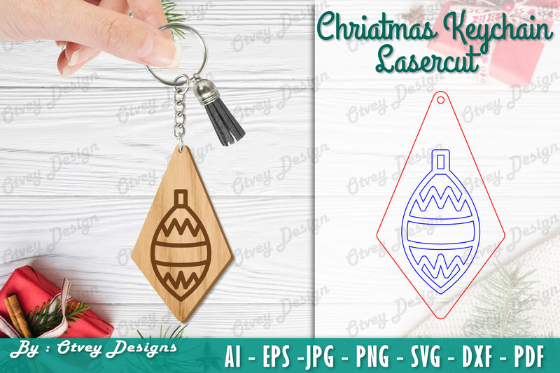Christmas Keychain Lasercut SVG Bundle 50 - CraftNest - Digital Crafting and Art