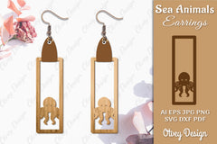 Sea Animals Earrings Laser Cut SVG Bundle 71 - CraftNest - Digital Crafting and Art