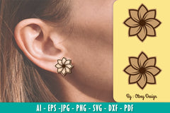 Flower Earring Laser Cut SVG Bundle 140 - CraftNest - Digital Crafting and Art