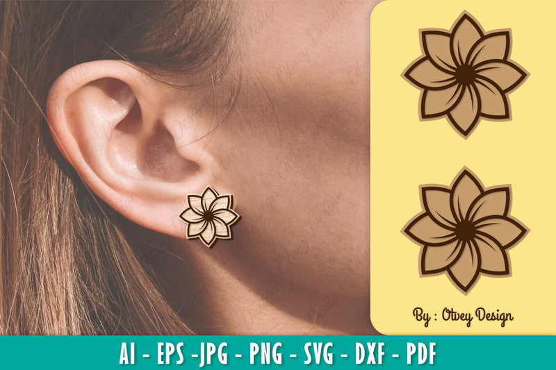 Flower Earring Laser Cut SVG Bundle 140 - CraftNest - Digital Crafting and Art