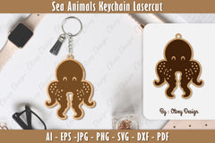 Keychain Sea Animals Laser Cut SVG Bundle 12 - CraftNest - Digital Crafting and Art