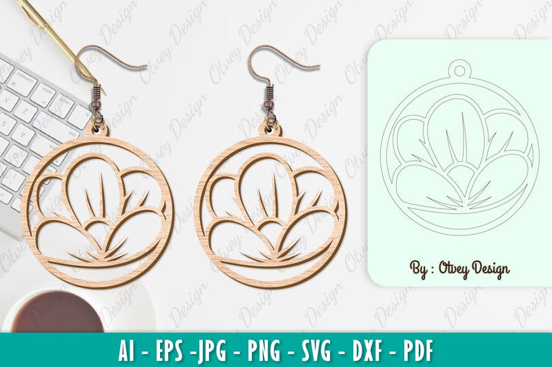 Flower Earring SVG Bundle 48 - CraftNest - Digital Crafting and Art